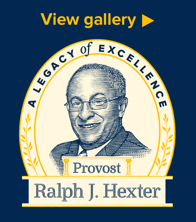 Steve Noble portrait illustration of Provost Ralph J. Hexter
