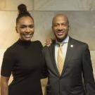 UC Davis Chancellor Gary May with Janet Mock