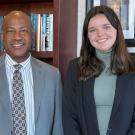 Chancellor Gary S. May and Jordan Pantano
